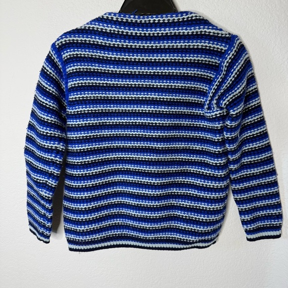 VINTAGE 70’S ABRAHAM & STRAUS INDIAN - BLUE MULTI - Sweater wool - Picture 3 of 6